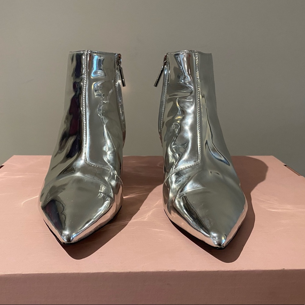 Zara silver ankle booties